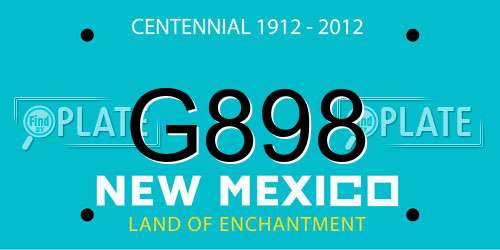 G898 New Mexico License Plate