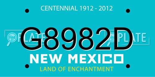 G8982D New Mexico License Plate