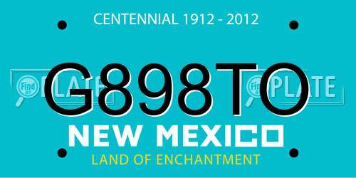 G898TO New Mexico License Plate