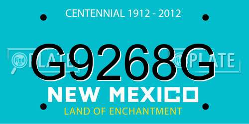 G9268G New Mexico License Plate