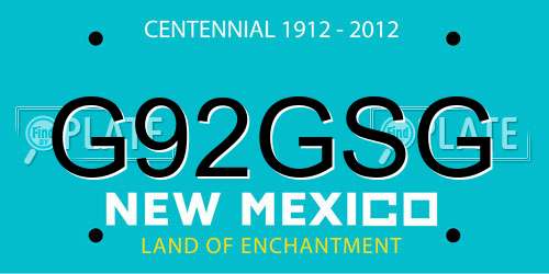 G92GSG New Mexico License Plate
