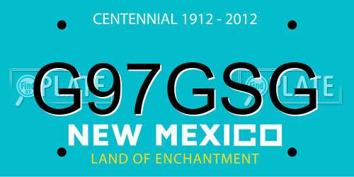 G97GSG New Mexico License Plate