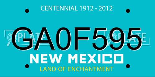 GA0F595 New Mexico License Plate