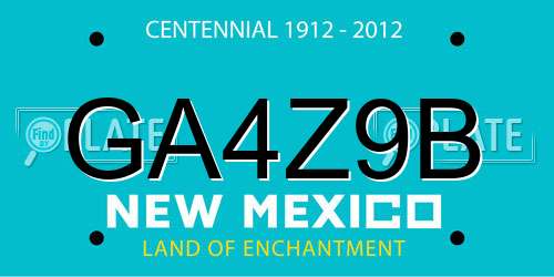 GA4Z9B New Mexico License Plate