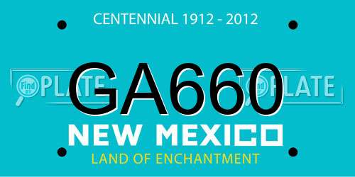 GA660 New Mexico License Plate