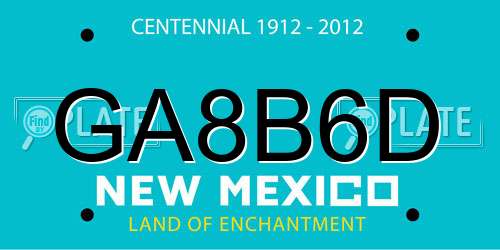 GA8B6D New Mexico License Plate
