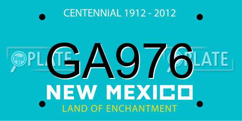 GA976 New Mexico License Plate