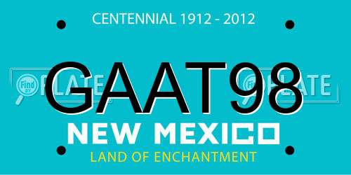 GAAT98 New Mexico License Plate