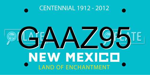GAAZ95 New Mexico License Plate