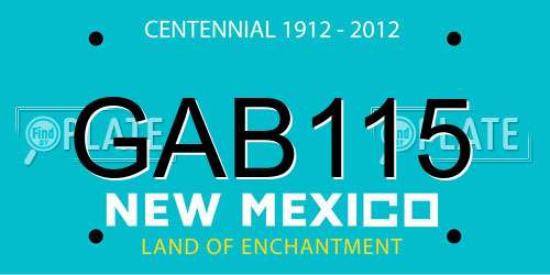 GAB115 New Mexico License Plate