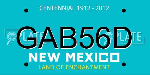 GAB56D New Mexico License Plate