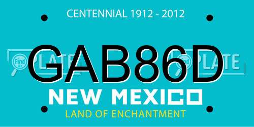 GAB86D New Mexico License Plate