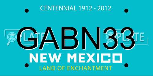 GABN33 New Mexico License Plate