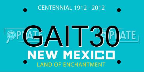 GAIT30 New Mexico License Plate