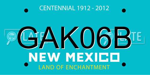 GAK06B New Mexico License Plate
