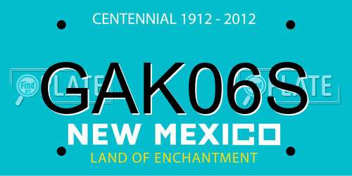 GAK06S New Mexico License Plate