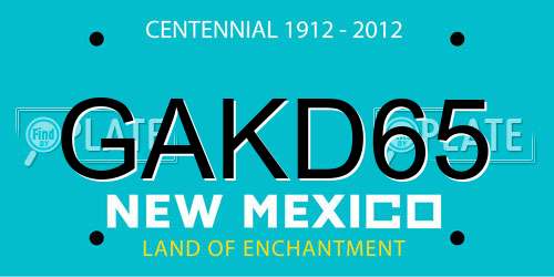 GAKD65 New Mexico License Plate