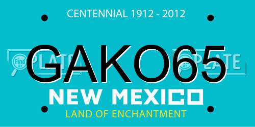 GAKO65 New Mexico License Plate
