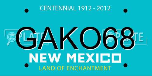 GAKO68 New Mexico License Plate