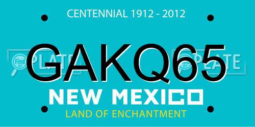 GAKQ65 New Mexico License Plate