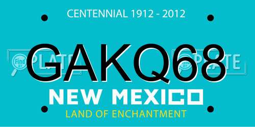 GAKQ68 New Mexico License Plate