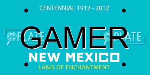 GAMER New Mexico License Plate