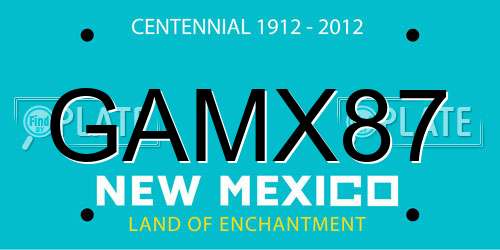 GAMX87 New Mexico License Plate