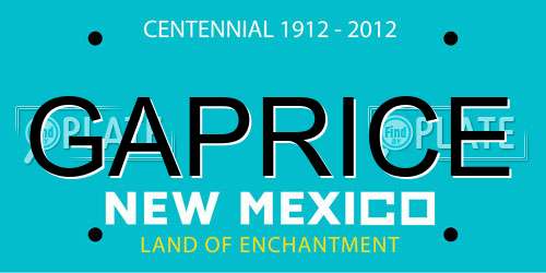GAPRICE New Mexico License Plate