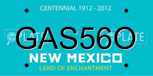GAS56O New Mexico License Plate