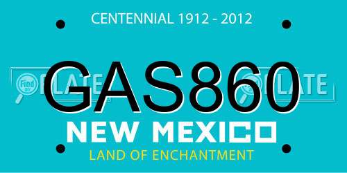 GAS860 New Mexico License Plate