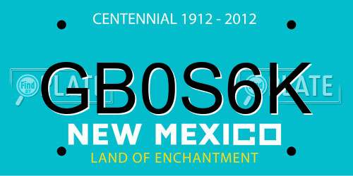 GB0S6K New Mexico License Plate
