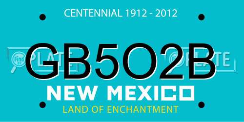 GB5O2B New Mexico License Plate