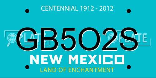 GB5O2S New Mexico License Plate