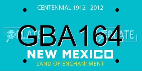 GBA164 New Mexico License Plate