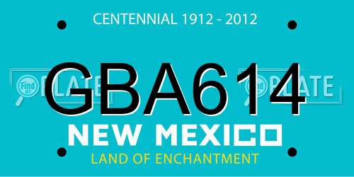 GBA614 New Mexico License Plate
