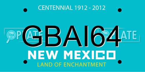 GBAI64 New Mexico License Plate