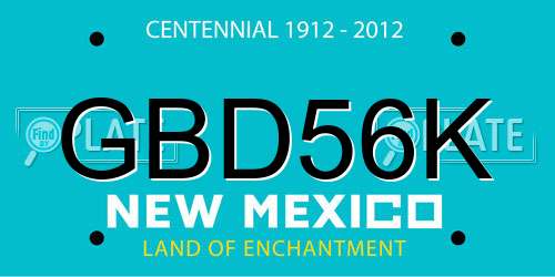 GBD56K New Mexico License Plate