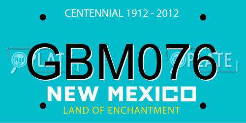 GBM076 New Mexico License Plate