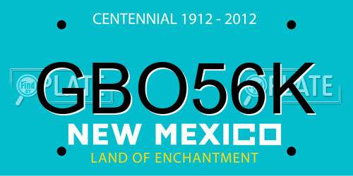 GBO56K New Mexico License Plate