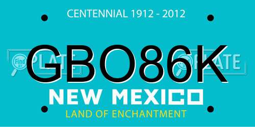 GBO86K New Mexico License Plate