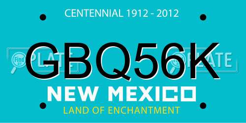 GBQ56K New Mexico License Plate