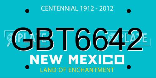 GBT6642 New Mexico License Plate