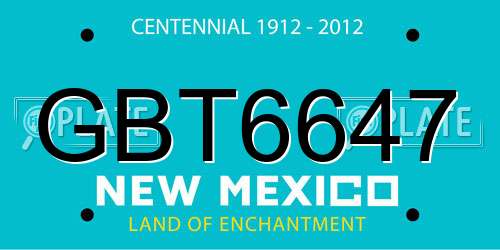 GBT6647 New Mexico License Plate