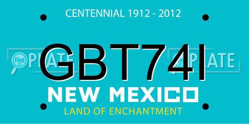 GBT74I New Mexico License Plate