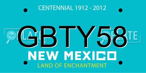 GBTY58 New Mexico License Plate