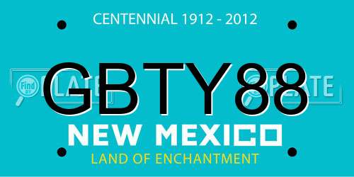 GBTY88 New Mexico License Plate