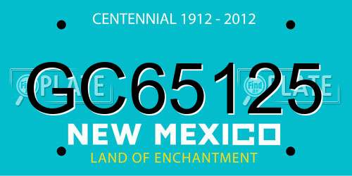 GC65125 New Mexico License Plate