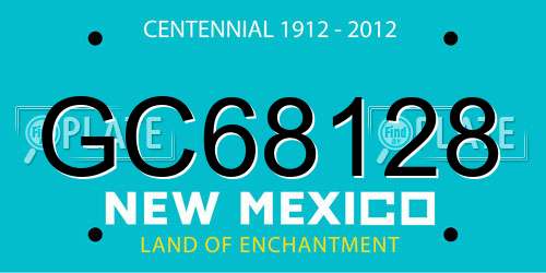 GC68128 New Mexico License Plate