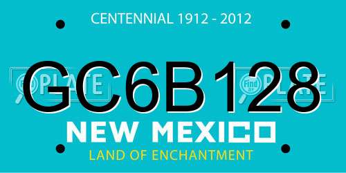 GC6B128 New Mexico License Plate