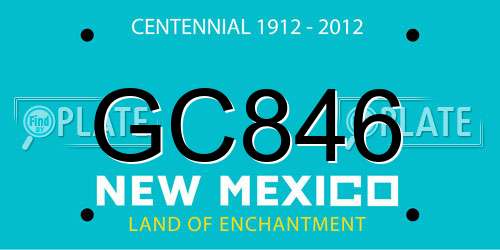 GC846 New Mexico License Plate